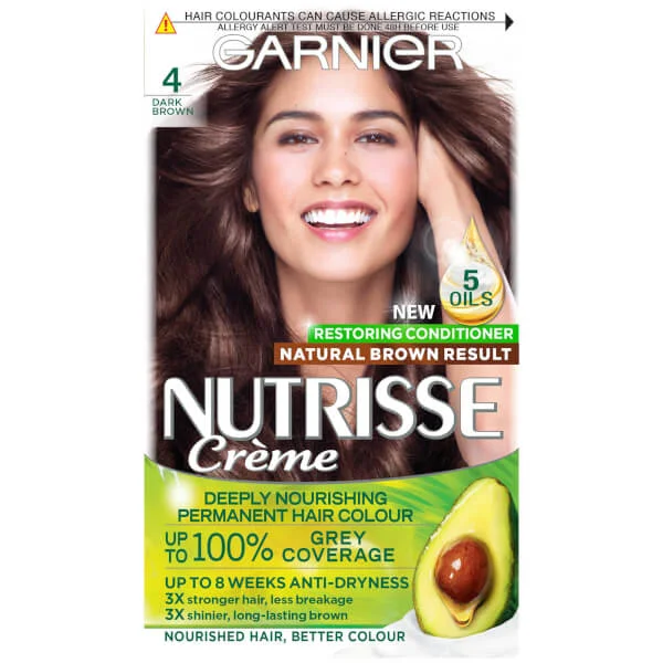 

Стойкая питательная краска для волос Garnier, цвет 4 dark brown