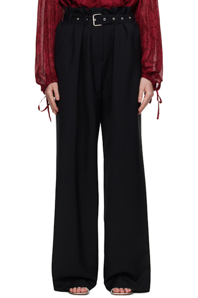 

Черные шерстяные брюки с поясом Dries Van Noten
