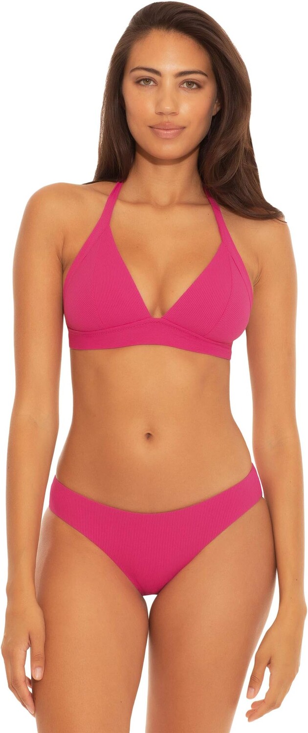 

Пляжный топ BECCA Fine Line Rib Bianca Over the Shoulder Top, цвет Raspberry