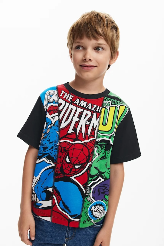 

Детская хлопковая футболка x Marvel Desigual, красный