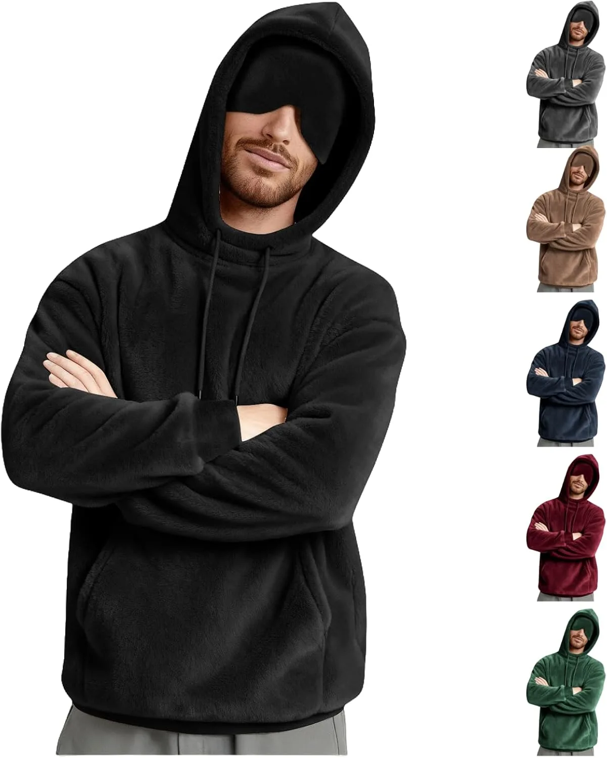 

Толстовка с маской для сна для мужчин Airplane Mode с длинными рукавами и карманами