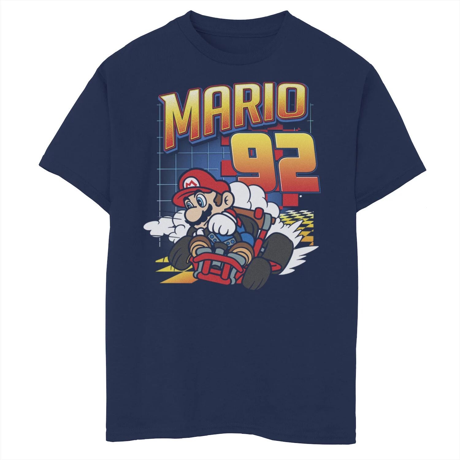

Красочная футболка Nintendo Mario Kart 92 Classic Drift для мальчиков 8–20 лет Licensed Character, синий