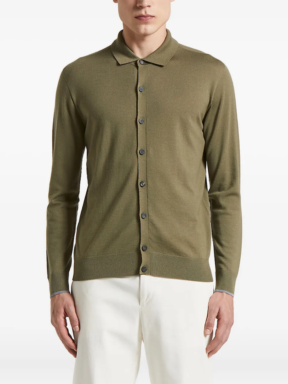 

Свитер с воротником поло Peserico, зеленый