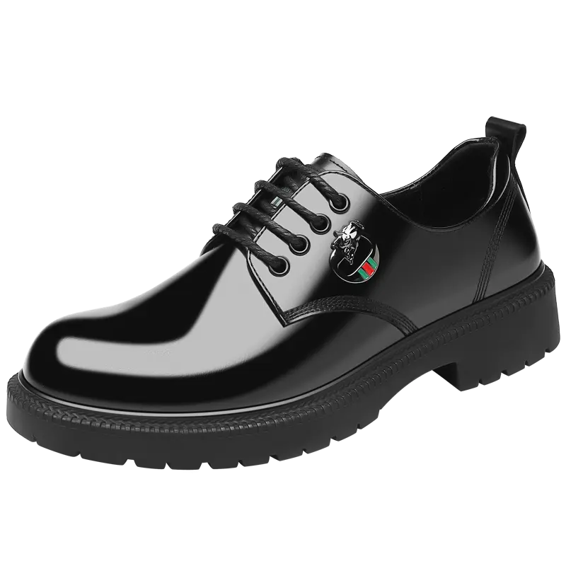 Мужские повседневные туфли KJ-551 Black со скрытой платформой, цвет KJ-551 Black Hidden Wedge — фото 4