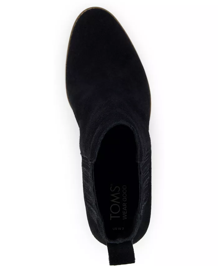 Женские замшевые ботильоны Noa на клиновидном каблуке без шнуровки TOMS, черный — фото 4