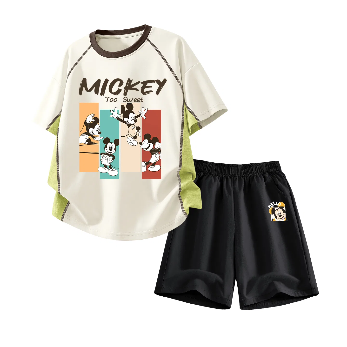 Детский спортивный костюм Disney Kids Casual Sportswear Crew Neck Thin Stretch Breathable белый