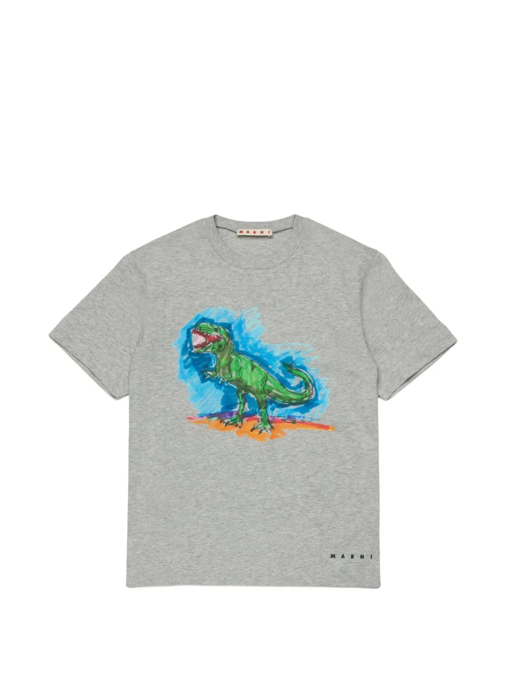 Футболка с принтом динозавров Marni Kids, серый
