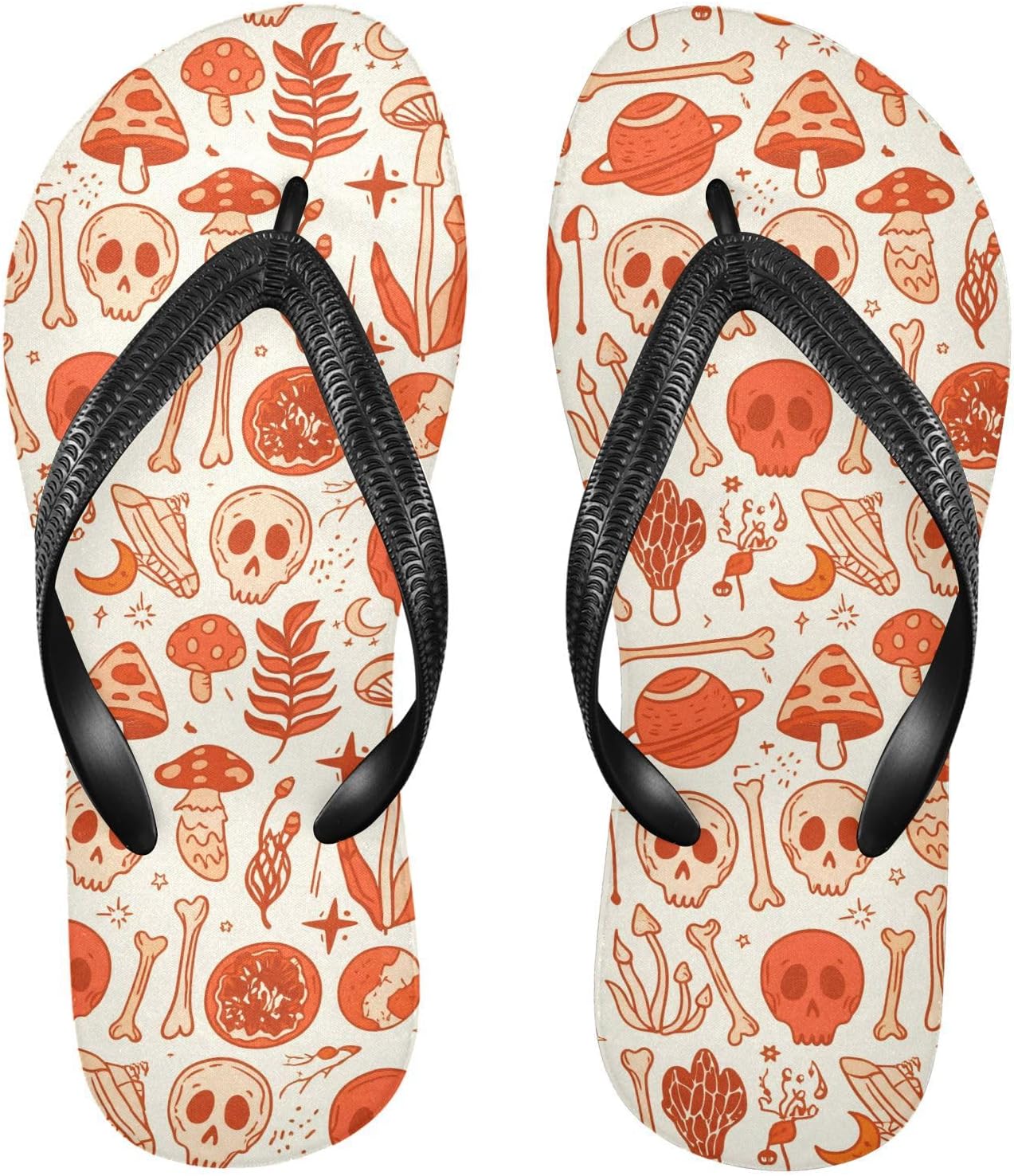 

Пляжные летние повседневные сандалии Skull Orange для женщин и мужчин, шлепанцы для душа 2301658 Kfbe