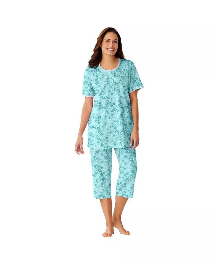 

Комплект капри для сна Plus Size Only Necessities из двух предметов: футболка с защипами и капри Only Neccessities, фиолетовый