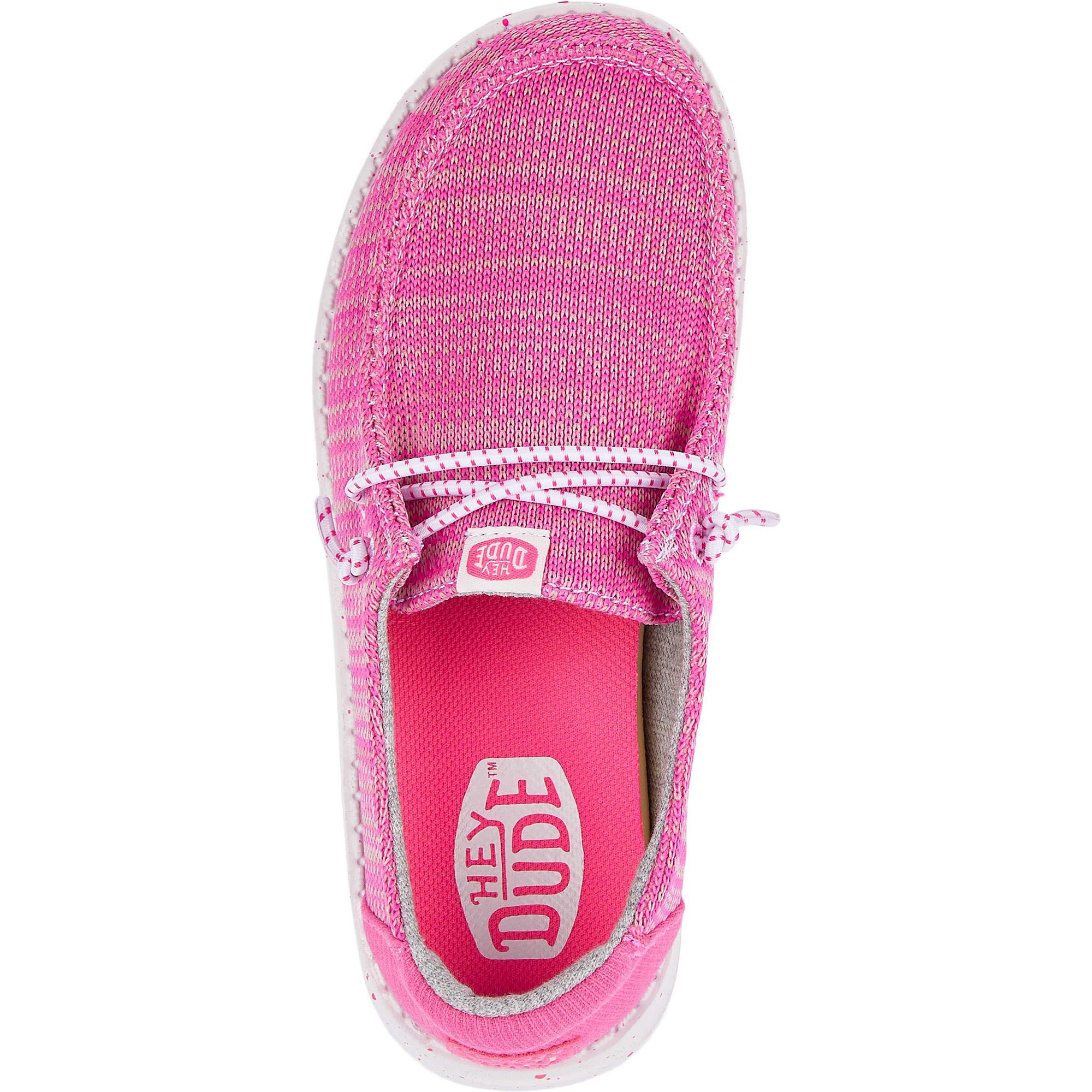 Детские спортивные повседневные кроссовки Wendy Youth Sport Mesh (для девочек младшего и старшего возраста) Hey Dude, Bright Pink — фото 4