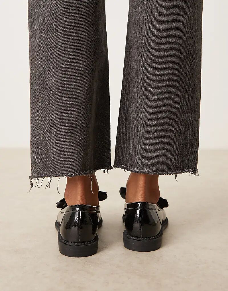 Туфли на плоской подошве с бантом ASOS DESIGN Memphis черного цвета — фото 2