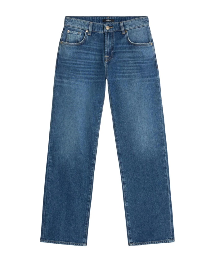 

Синие прямые джинсы с застежкой на пуговицах 7 For All Mankind, синий