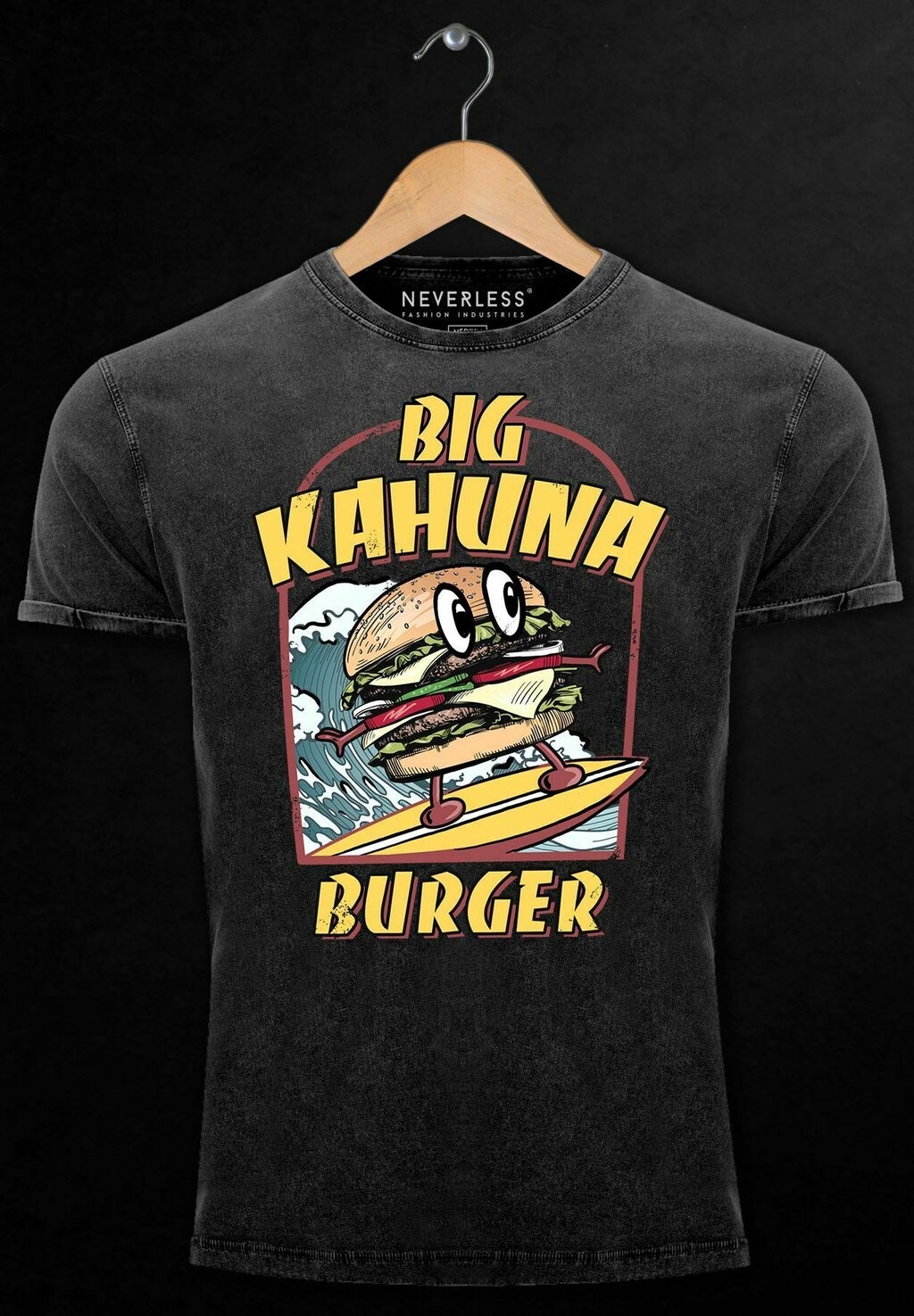 

Футболка с принтом VINTAGE BIG KAHUNA BURGER LUSTIG Neverless, черный