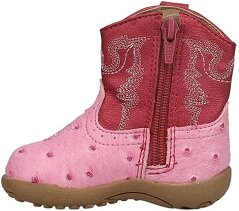 Детские повседневные ботинки Roper Kids Boys Bumps из искусственной страусиной кожи с квадратным носком до середины голени - коричневые — фото 3