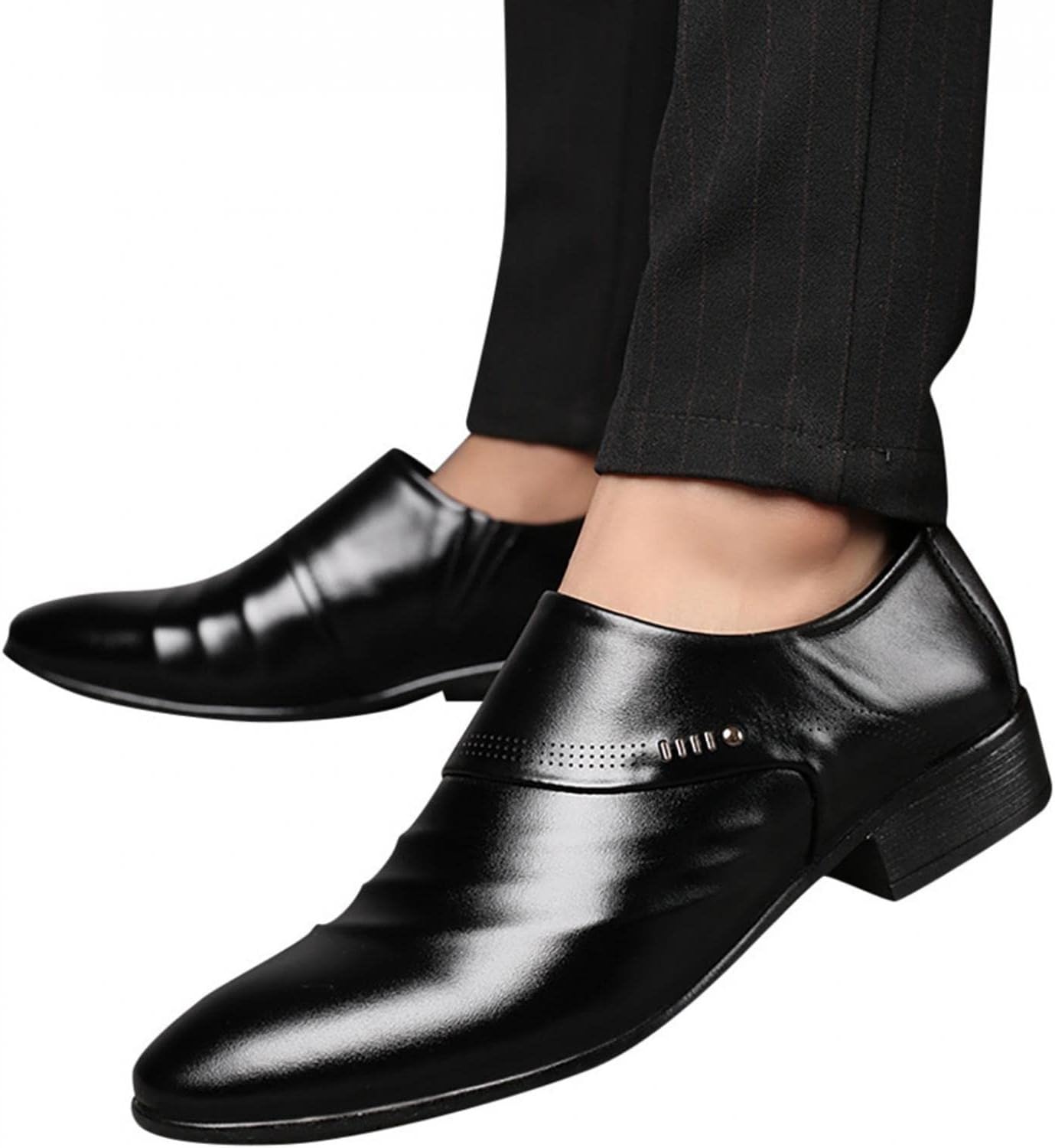 

Мужские оксфорды Hbeylia Wingtip, классические туфли на шнуровке, модные формальные, из искусственной кожи, с заостренным носком, лоферы на слипоне для мужчин, для бизнеса, офиса, работы, свадеб и вечеринок, черный