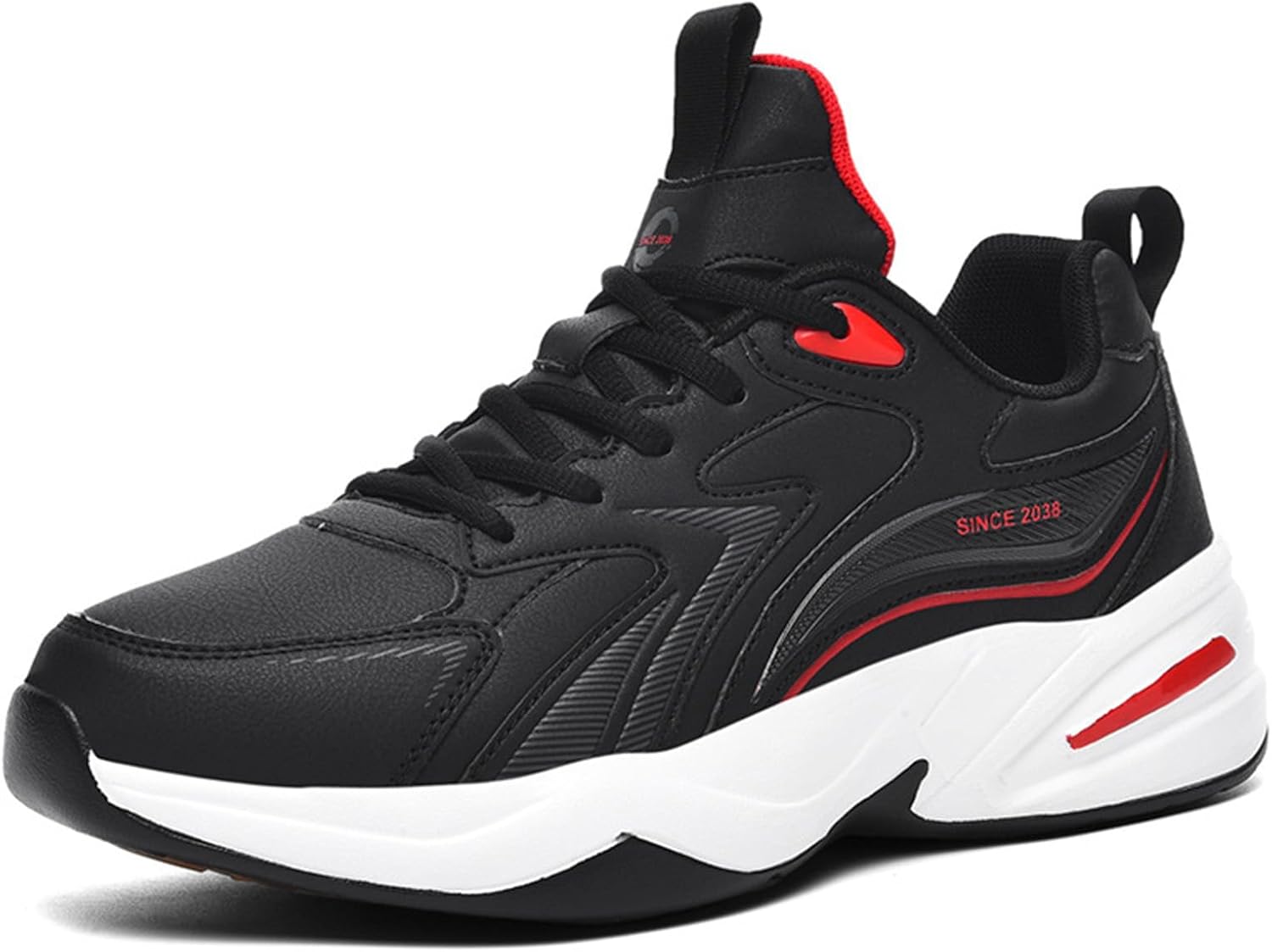 

Мужские кроссовки для бега, повседневные, удобные, легкие, дышащие, противоскользящие, для осени и зимы, теплые, спортивные, для походов и прогулок Generic, черный/красный