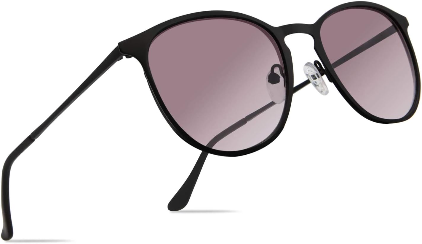 

Классические круглые солнцезащитные очки в стиле ретро с линзами UV400 и металлической оправой, для мужчин и женщин, модель FW1006 C4 FaceWear, C4 Black Frame / Purple Gradient Lens