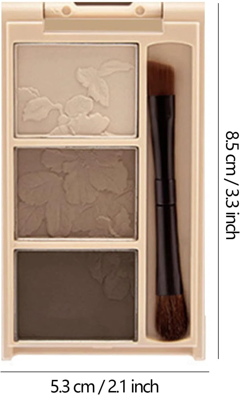 Пудра для бровей Tricolor 3D Contour Eyeshadow 6 г, светло-коричневая — фото 2