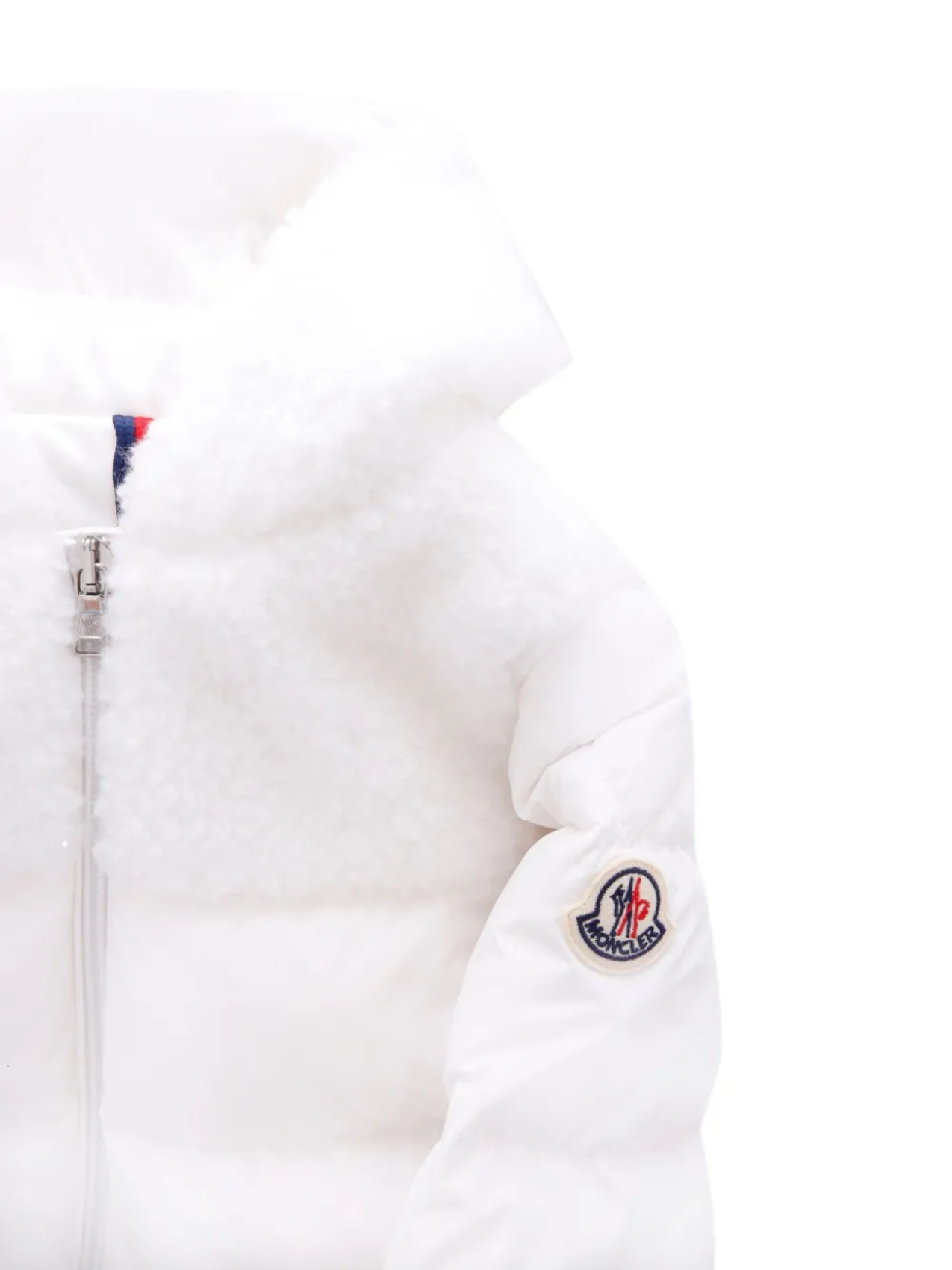Moncler Enfant стеганый зимний комбинезон с капюшоном, белый — фото 3