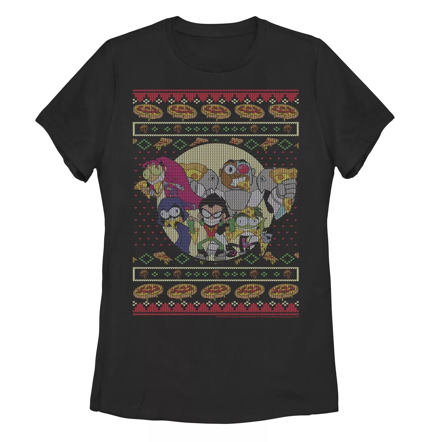 

Юниорские комиксы DC «Юные титаны, вперед!» Футболка в стиле Ugly Sweater Pizza Friends Licensed Character