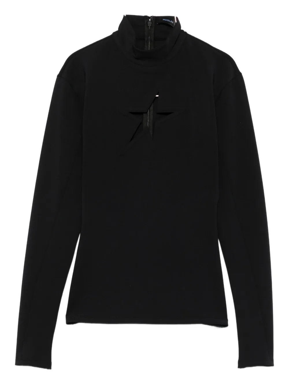 

Футболка с высоким воротом и длинными рукавами Mugler, черный