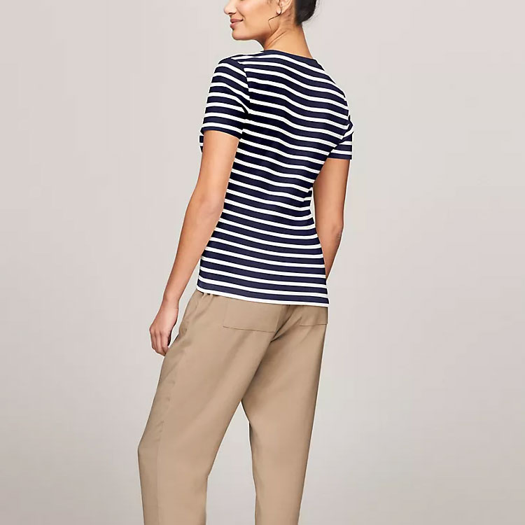 Футболка Tommy Hilfiger Women's Stripes, темно-синий/белый — фото 3