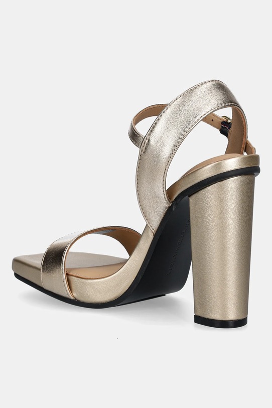 Кожаные сандалии на высоком каблуке Golden Leather Sandal Tommy Hilfiger, золотой — фото 3
