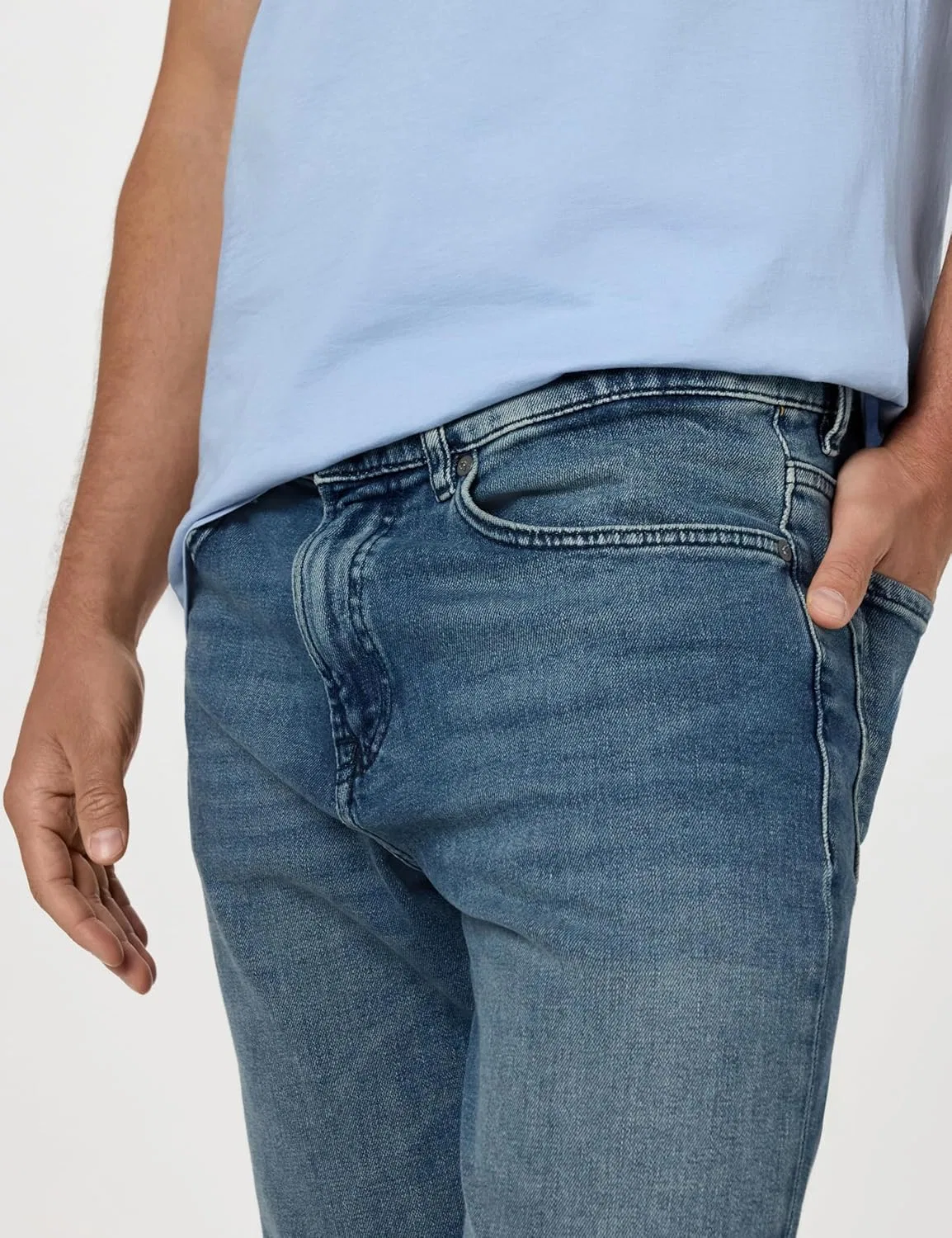 Джинсы Regular Fit Tapered BOSS, Medium Blue — фото 3