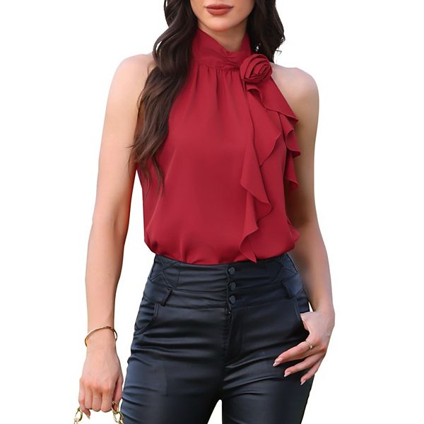 

Топ на запах с 3D цветочным принтом Inspire Chic, Red