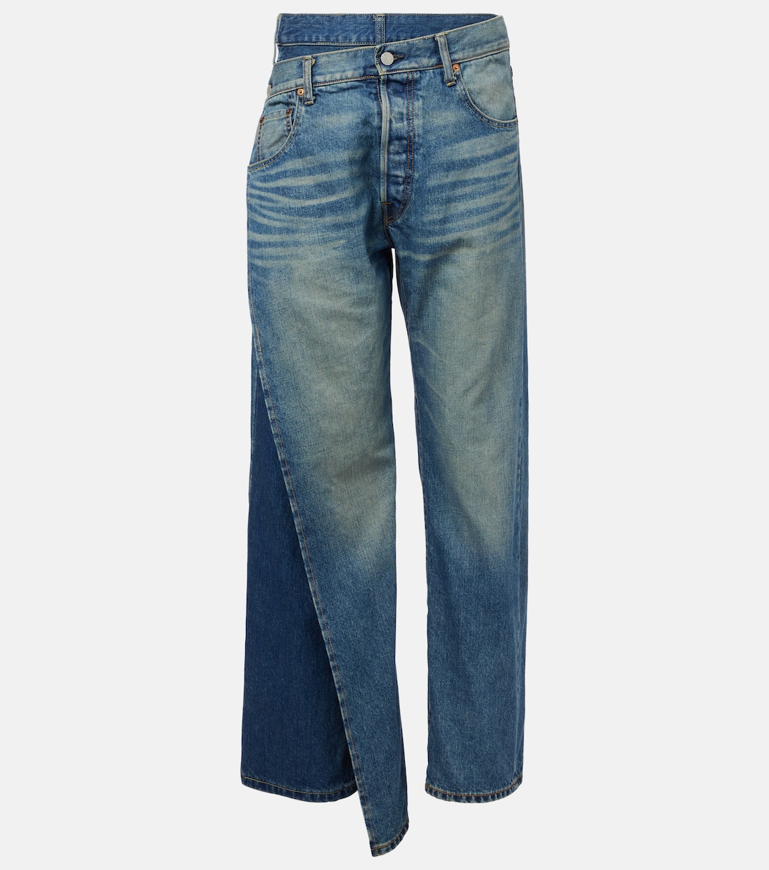 

Асимметричные прямые джинсы Junya Watanabe, индиго
