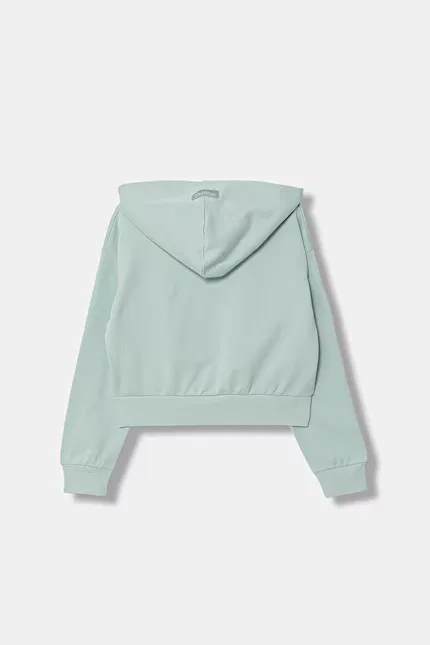 Кофта детская на молнии хлопковая United Colors of Benetton, зеленый — фото 2