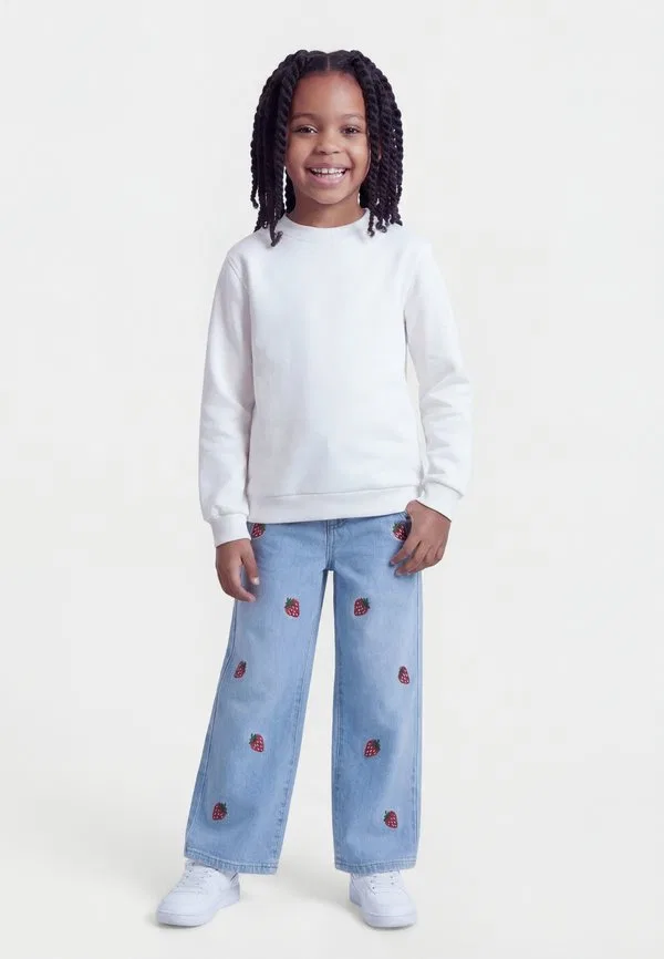 Джинсы свободного кроя kmgluna berry с бумажным пакетом Only Mini, Light Blue Denim