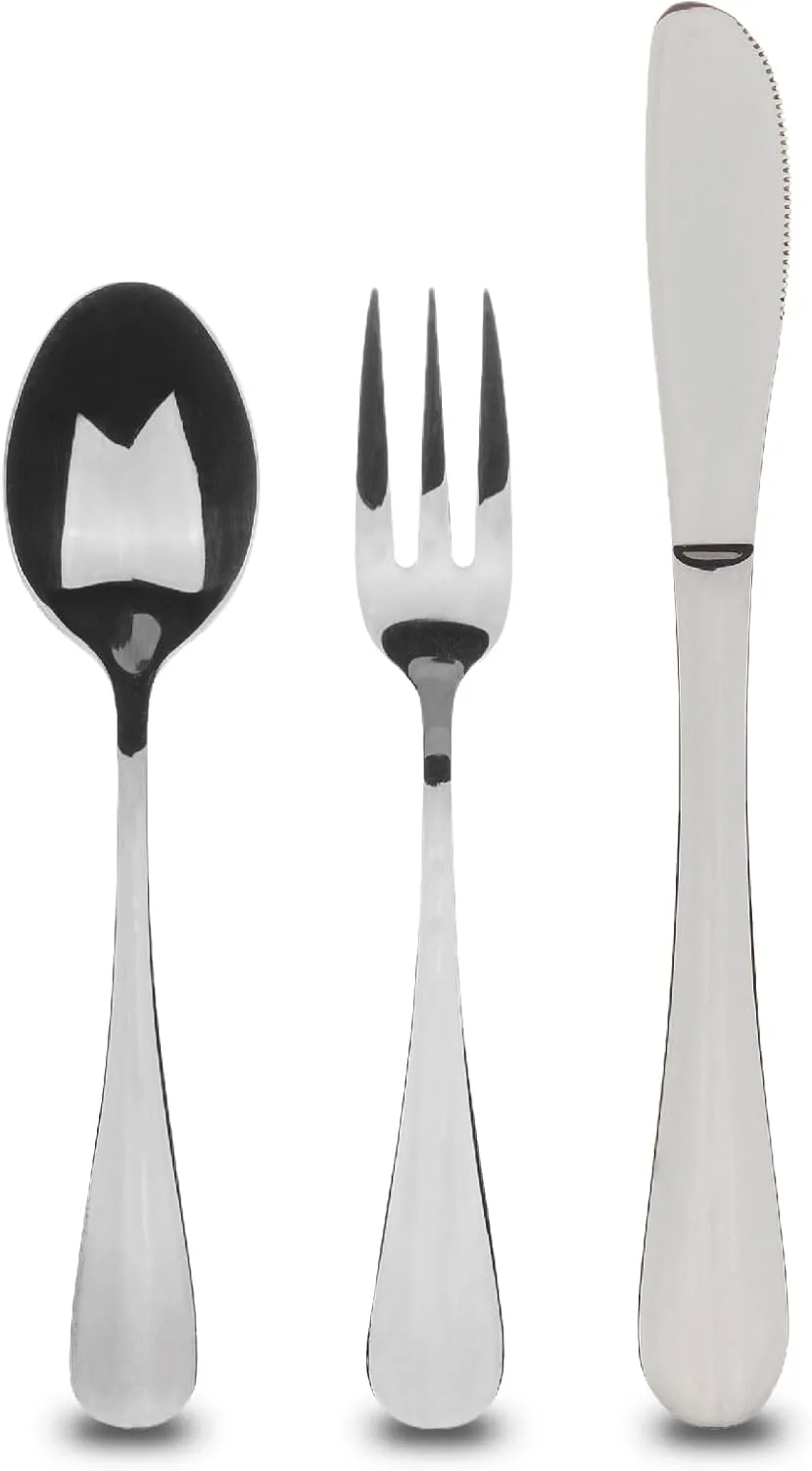 BERGNER Munich Silver Shine — набор из 3 предметов детских столовых приборов из нержавеющей стали, серебристый, высокополированный