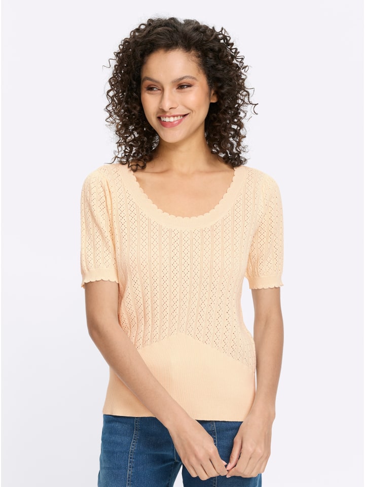 

Свитер с короткими рукавами цвета шампанского Heine