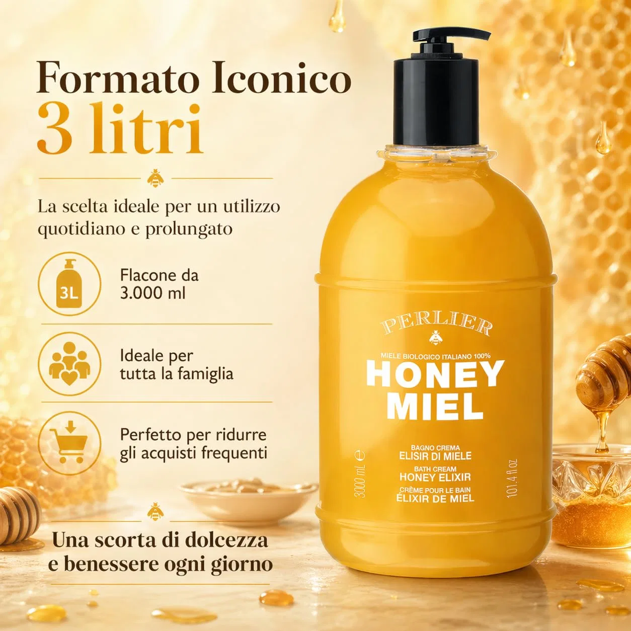 Крем-ванна «Honey Miel» с органическим медом от Perlier, 3000 мл Perlier — фото 2