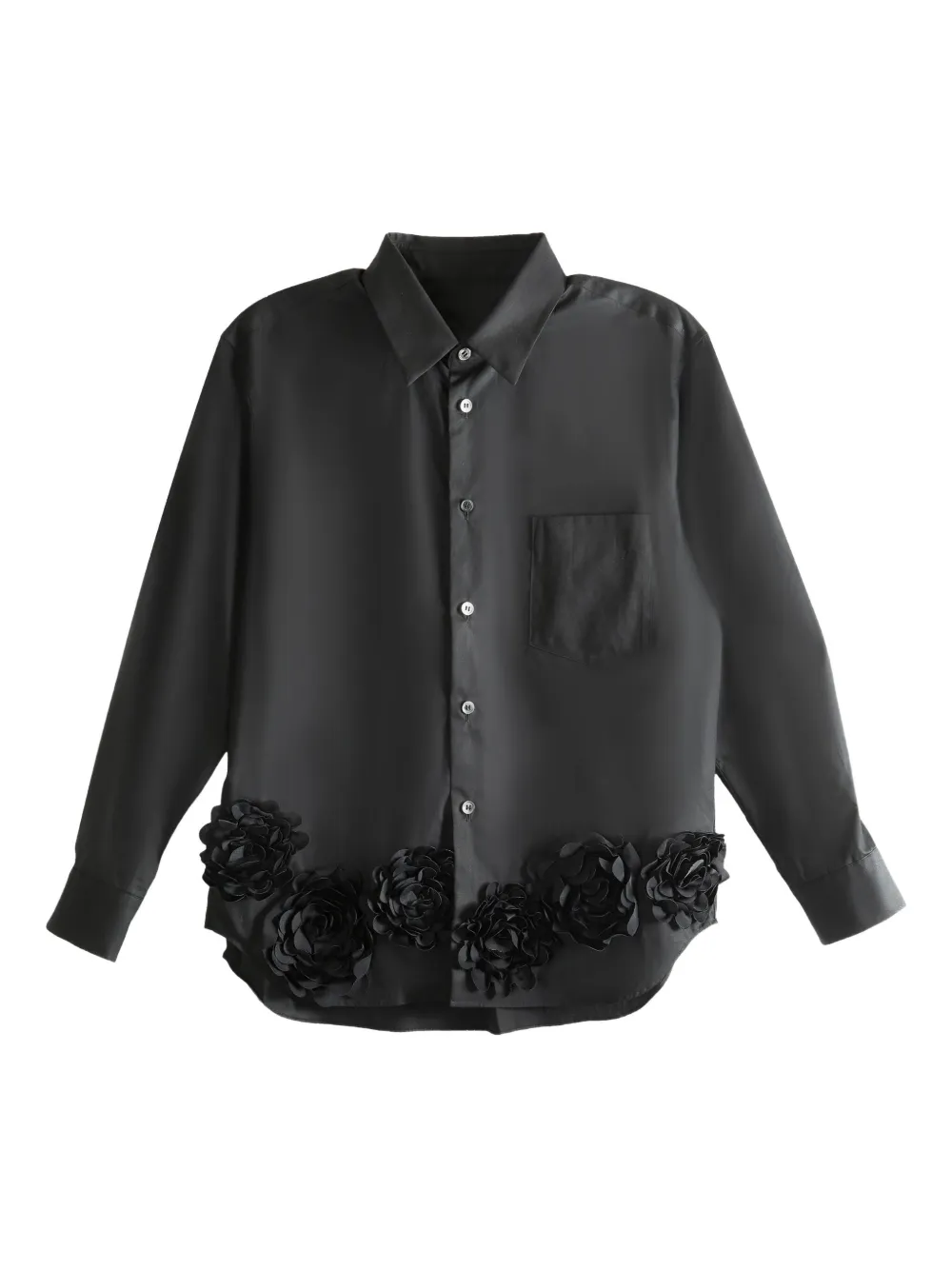 

Рубашка из хлопка с украшением в виде розы Comme des Garçons TAO, черный