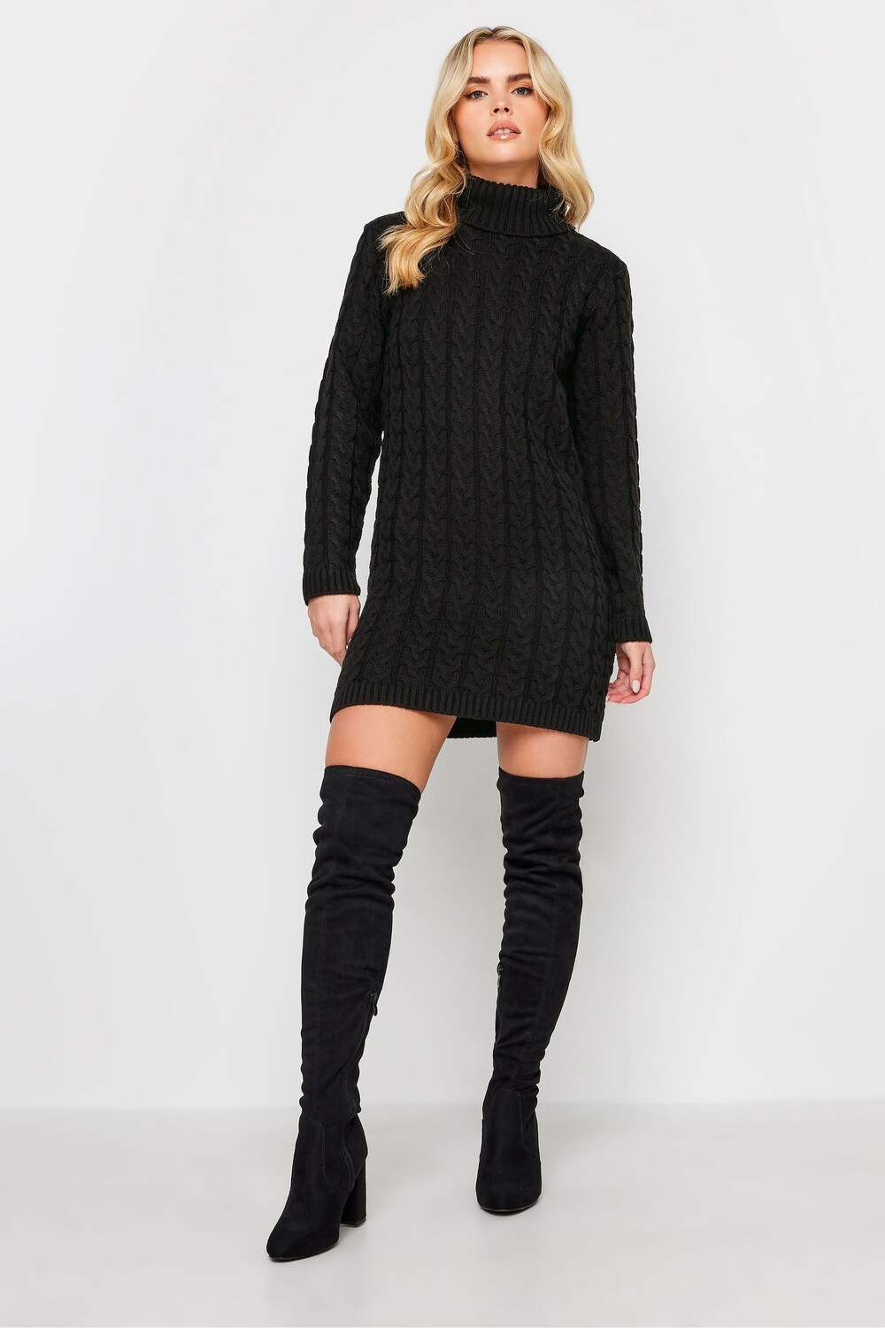 

Трикотажное платье косой вязки Pixiegirl Petite, черный