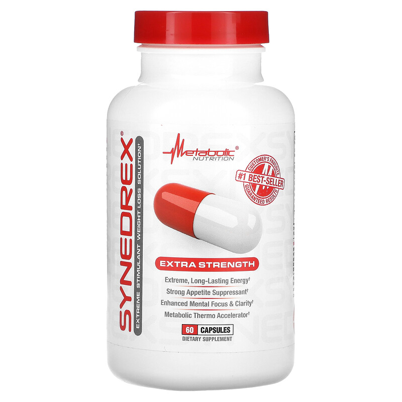 

Metabolic Nutrition, Synedrex, экстремальный стимулятор для снижения веса, повышенная сила действия, 60 капсул