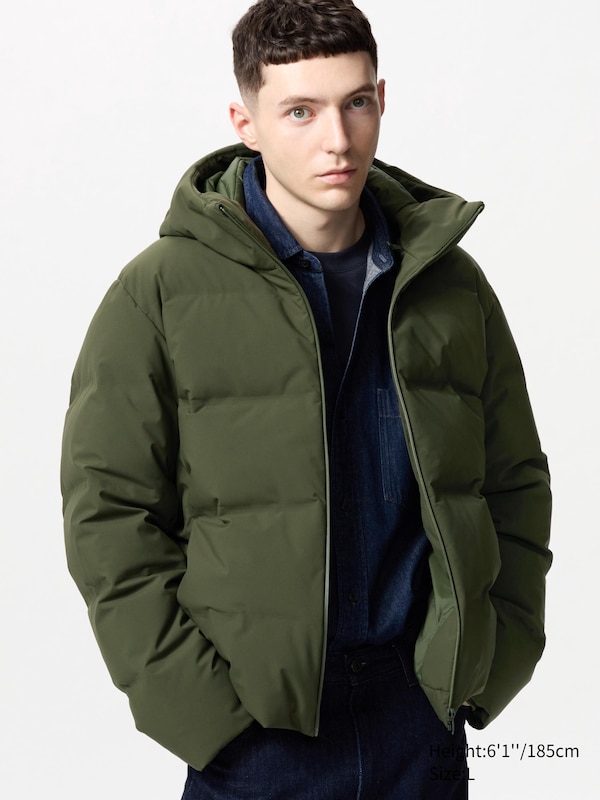 

Бесшовная пуховая парка Uniqlo, зеленый