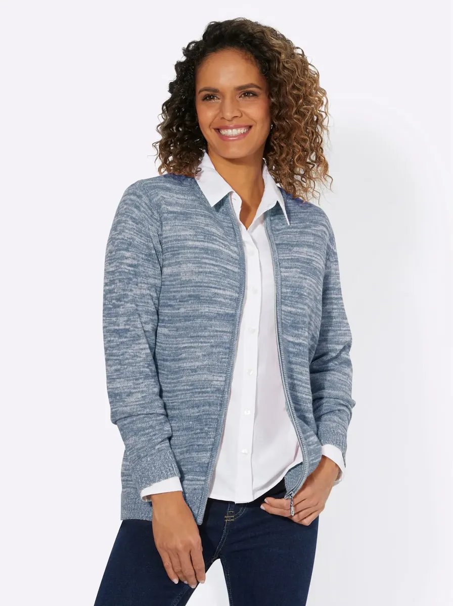 

Кардиган в стиле casual Casual Looks, цвет Rauchblau-Ecru-Meliert