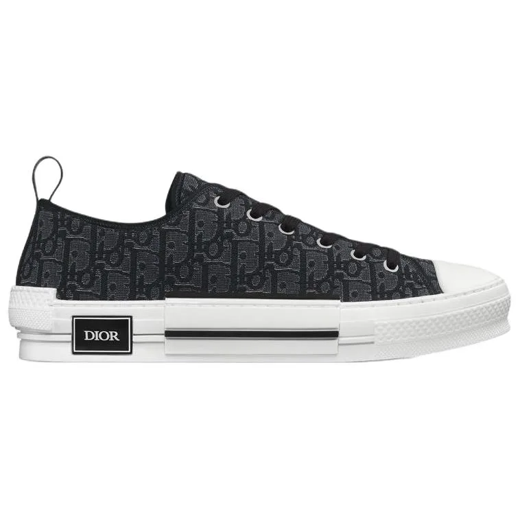 DIOR Кеды B23 League Oblique Low top Canvas мужские серебристо-черные — фото 3