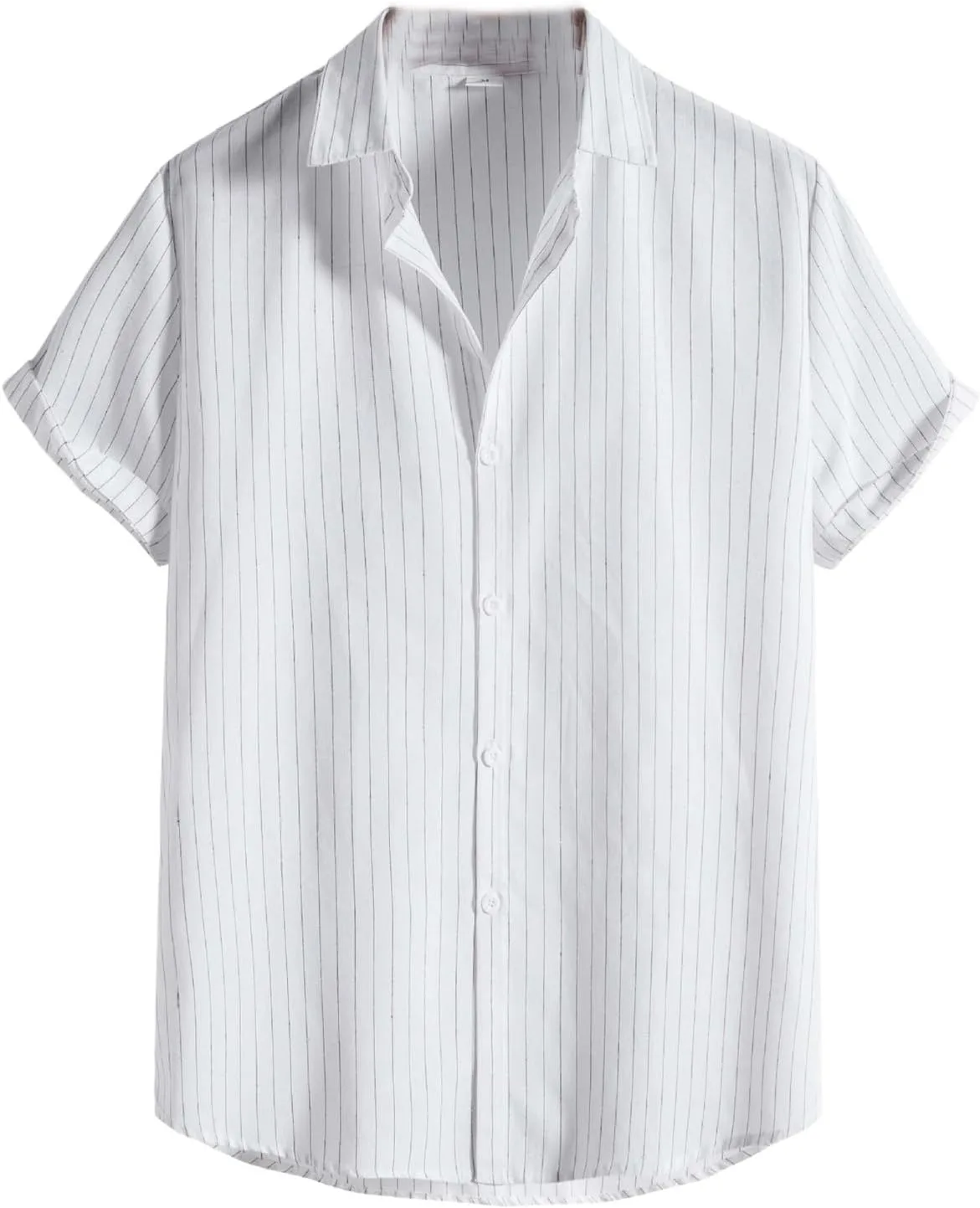 

Мужская рубашка с воротником в полоску Casual Short Sleeve Button Down Tazeap