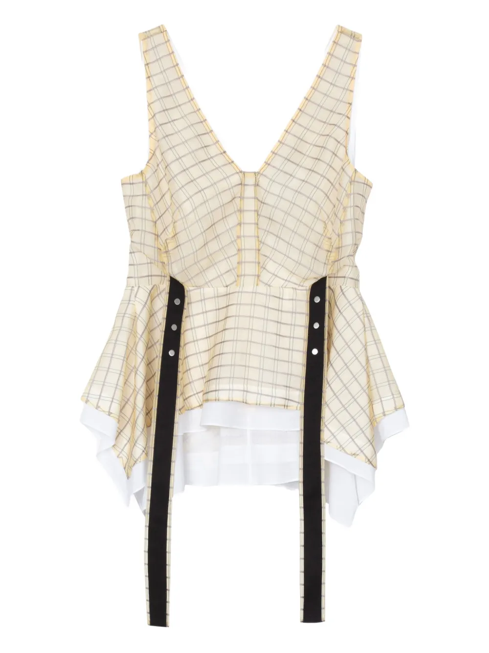 

Топ в клетку с баской 3.1 Phillip Lim, нейтральный