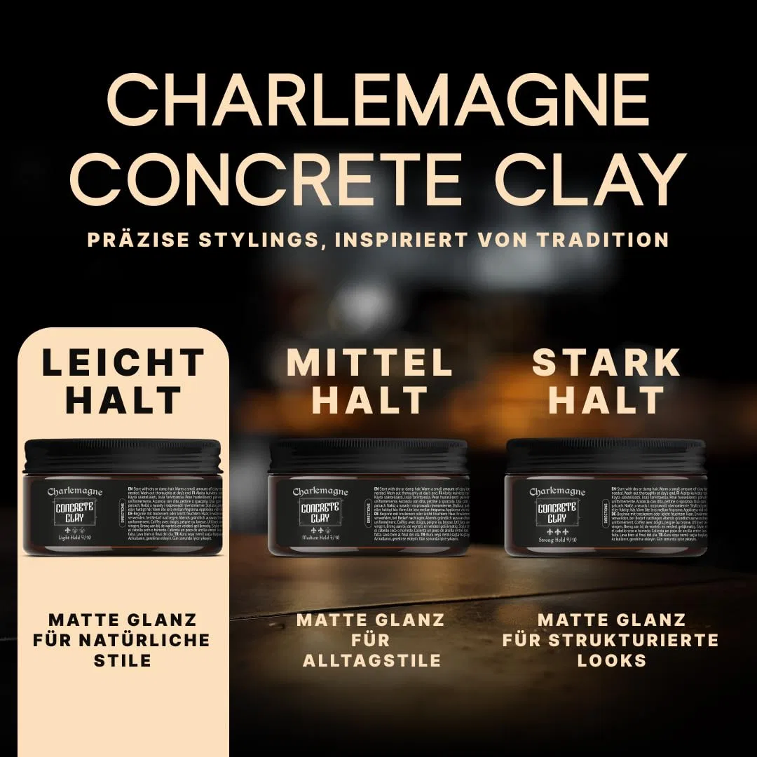 Мужская помада для волос Charlemagne Concrete Clay Super Strong Hold 100 мл Charlemagne — фото 2