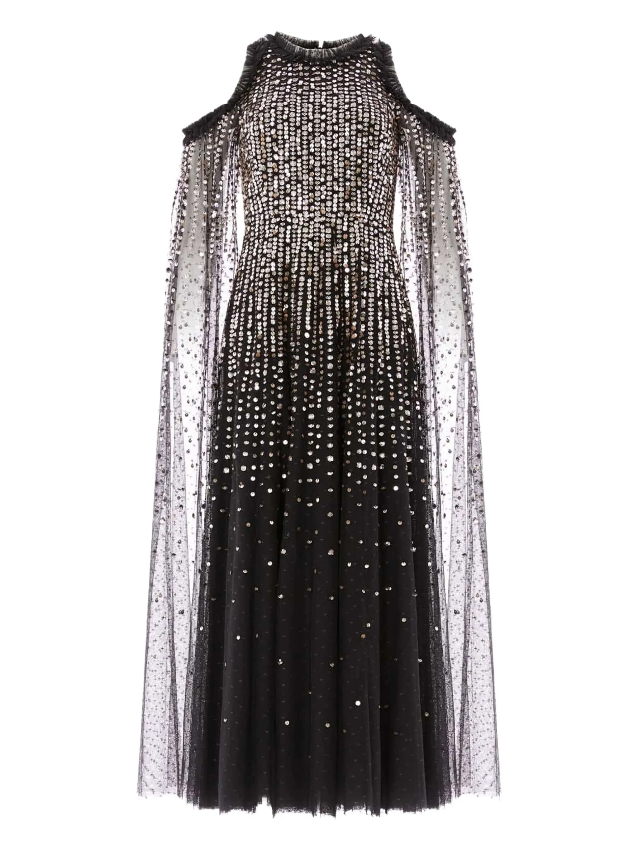 

Платье миди-накидка MOONLIGHT с детализацией Needle & Thread, черный