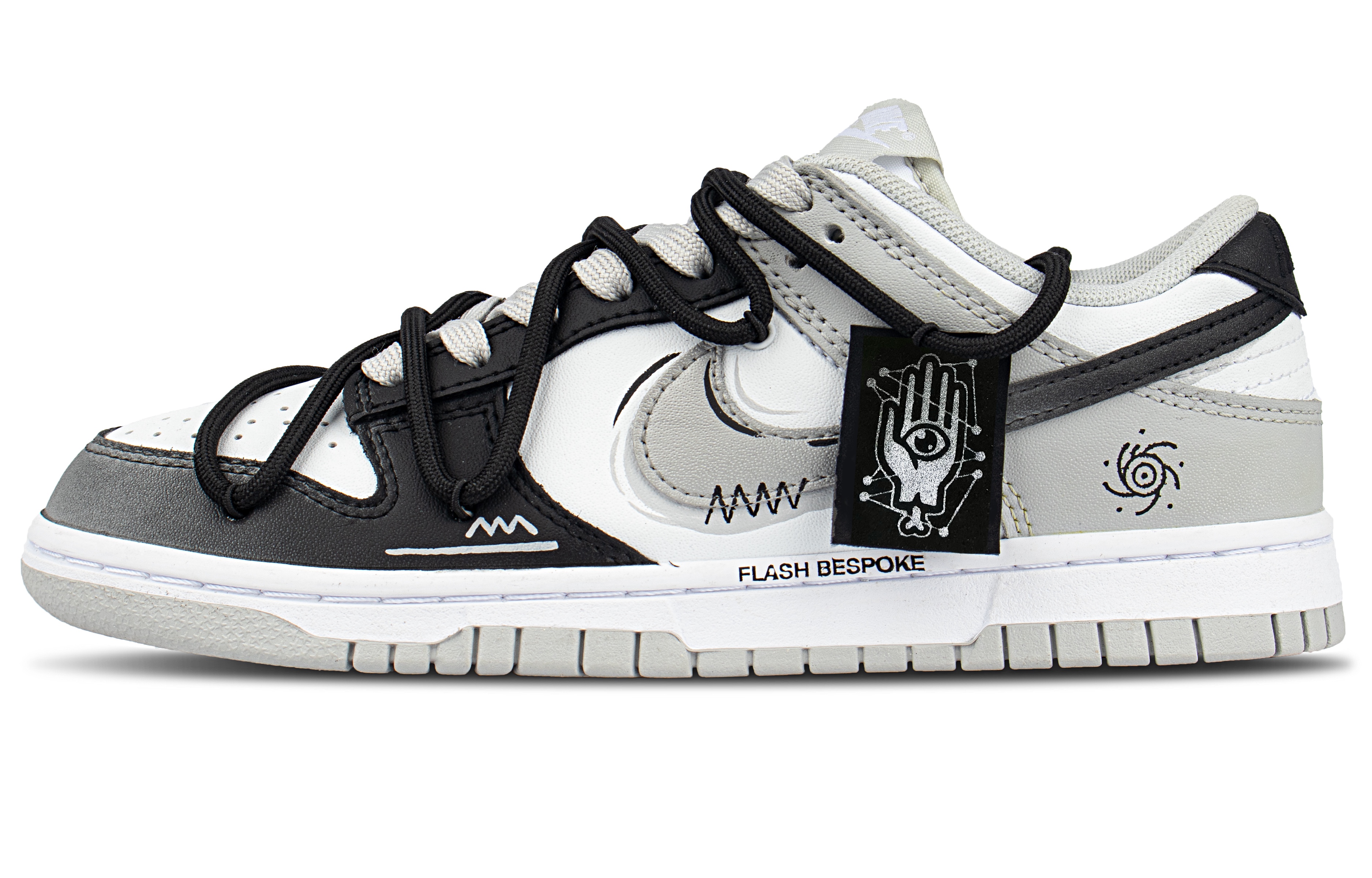 Nike Кроссовки для скейтбординга Dunk Pupil Hand Leather Abrasion Resistant низкие, унисекс, черно-серые