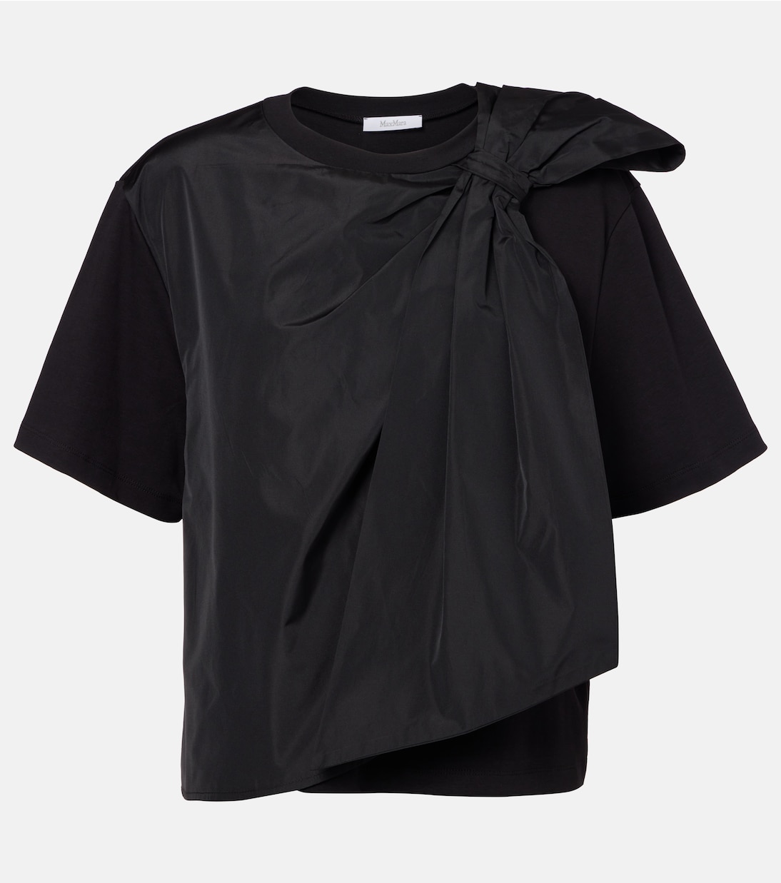 

Футболка из хлопкового джерси с бантом Max Mara, черный