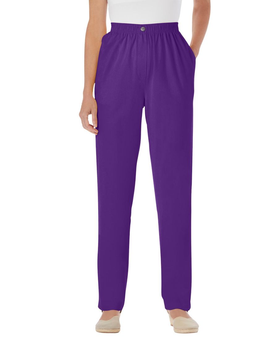 

Женские джинсы Within Tall Straight-Leg из хлопка, прямого кроя, надеваются через голову, эластичный пояс, рассчитаны на 7 дней носки Woman Within, Radiant purple