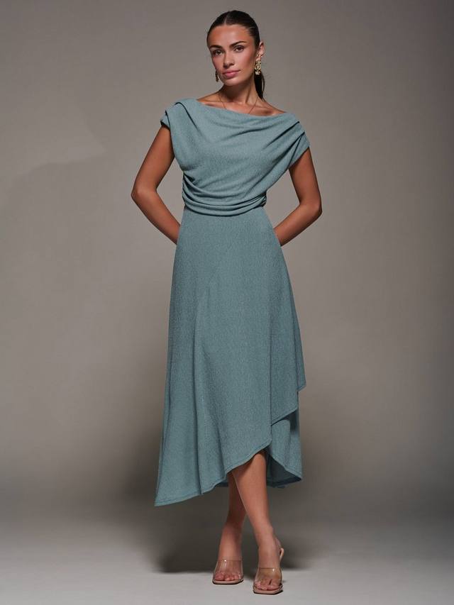 

Текстурированное джерси миди-платье Jolie Moi, Retro Blue