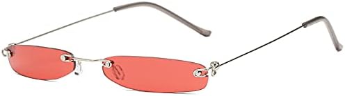 

Модные солнцезащитные очки 2027 года, маленькие, для женщин и мужчин, без оправы, узкие, трендовые, из сплава, в стиле стритвеар, с защитой от УФ-излучения UV400 MTZJH, C2